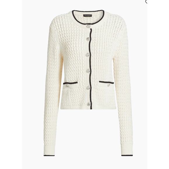 rag & bone Daria Textured Cotton Cardigan - Size XS